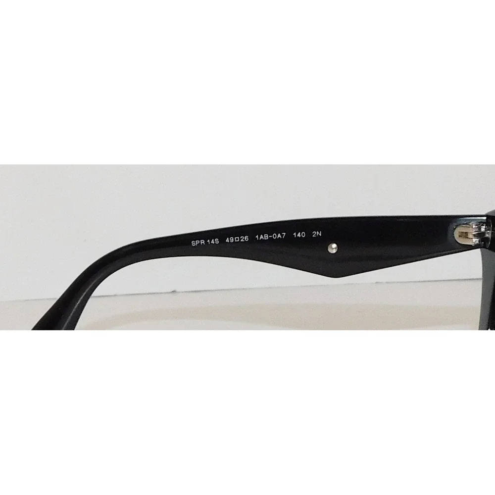 PRADA 14S Cinema ORNATE SAFFIANO LEATHER PR14SS Black‎ Sunglasses Triangle Logo